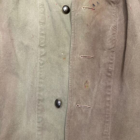 Vintage Militaires Equipment Jacket L Euro Army Military Trench Distressed WW2 - Picture 4 of 11